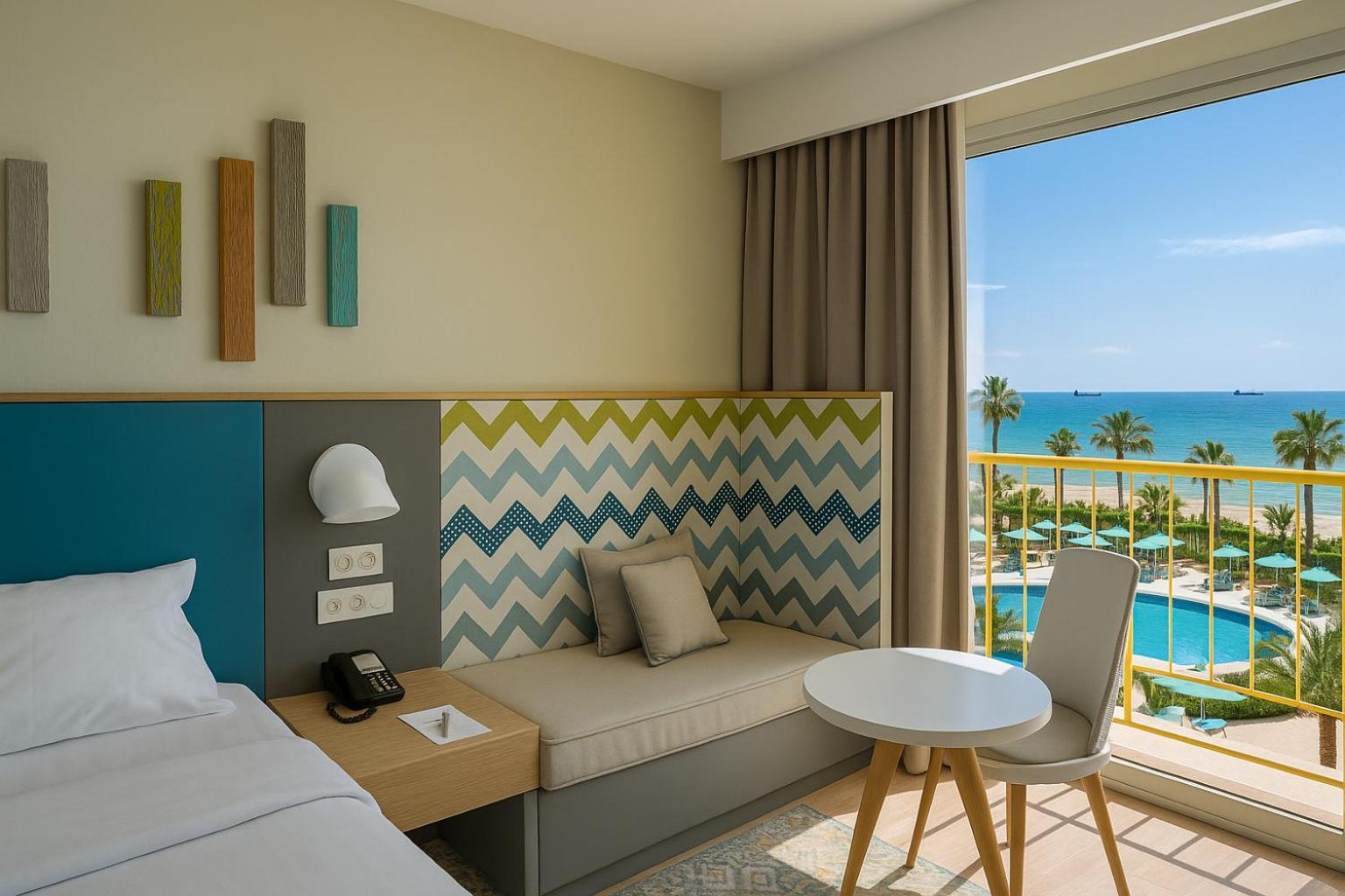 Kamer met 2 Aparte Bedden en Balkon - Uitzicht op Zee