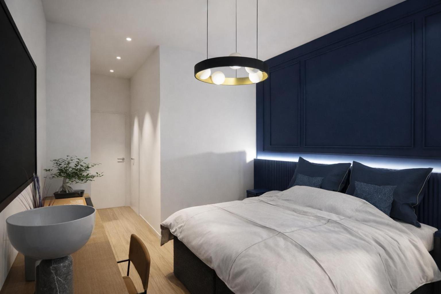 Doppel-/Zweibettzimmer mit seitlichem Meerblick